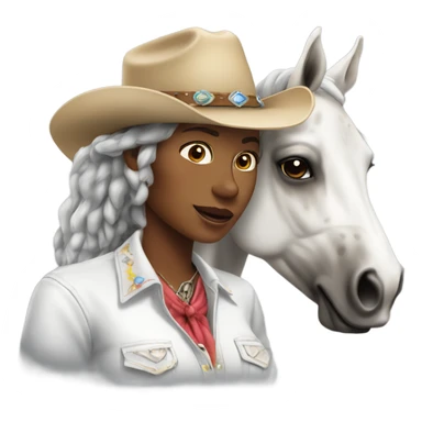 white cowgirl with appaloosa horse sticker