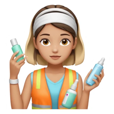 Clean girl aesthetic emoticons, apply skincare products, headband, glowing skin, vest, soft lighting
 sticker