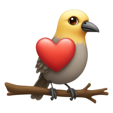 Bird with a heart  sticker