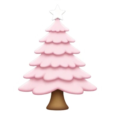 Light Pink Christmas tree with a white star on top sticker
