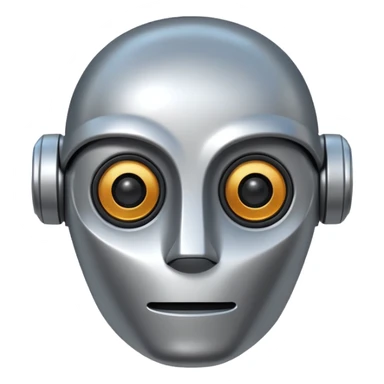 The Wild Robot movie robot head, minimalistic, rounded features, metallic, expressive sticker