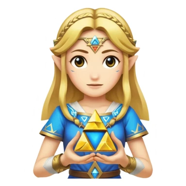 Zelda holding the Triforce sticker