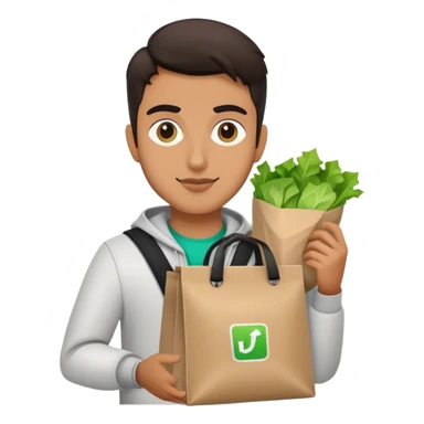 amir holding uber eats bag sticker