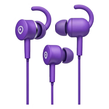 purple wired earbuds sticker