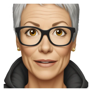 super realistic jamie lee curtis wearing tee sticker