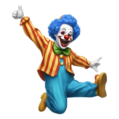 Clown pointing and laughing  sticker