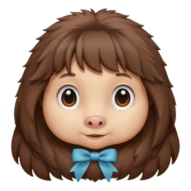 mole with hair ribbon sticker