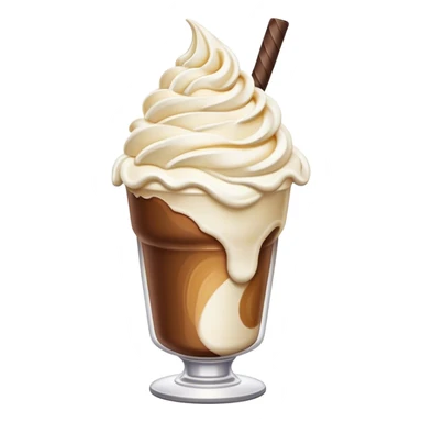 Cinematic Realistic Milkshake Drink Emoji, depicted as a thick, creamy milkshake with a swirl of whipped cream rendered with rich textures and inviting, nostalgic lighting. sticker