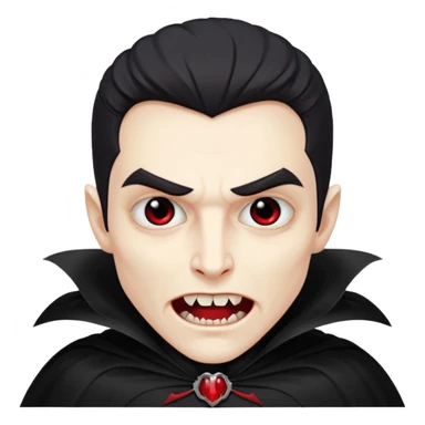 Vampire – Pale figure with fangs and cape sticker
