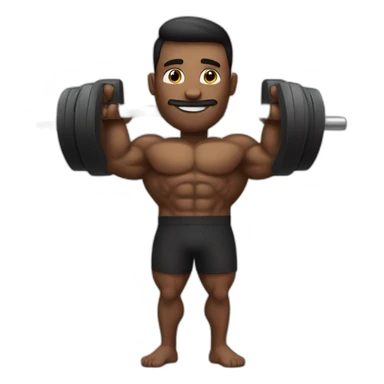 un homme noire musclé en position de fitnesse avec les biceps en l air sticker