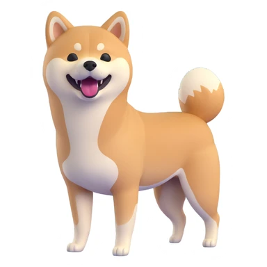 shiba inu standing, laughing sticker