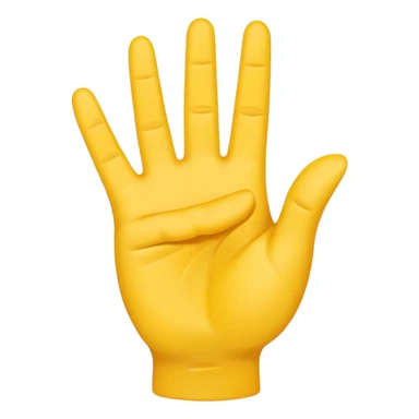 minimalist peace sign hand emoji, yellow sticker