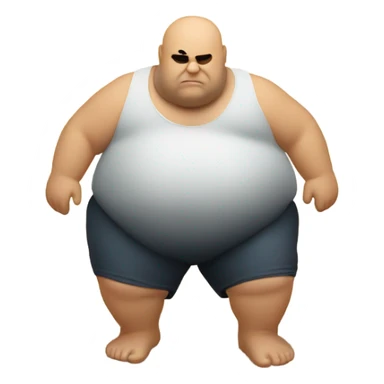 Fat man on beach crawling sticker