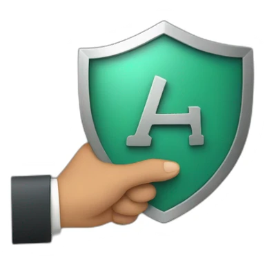 A hands holding a shield with a tick mark sticker