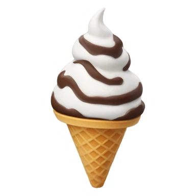 chocolate flavoured soft serve ice cream cone sticker