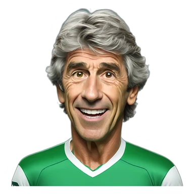Hiperrealist Manuel pellegrini celebration goal with betis tshirt sticker