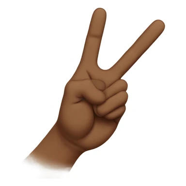 brown hand peace sign using the pointer and thumb, with palms out sticker