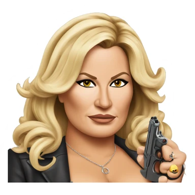 Jennifer Coolidge with a gun sticker