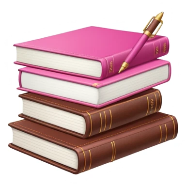 pink and brown modern books diary and pen sticker