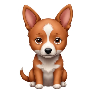 Red heeler puppy with head tilted curiously sticker