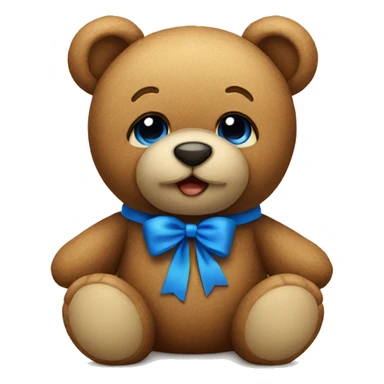 Teddy with blue bow sticker