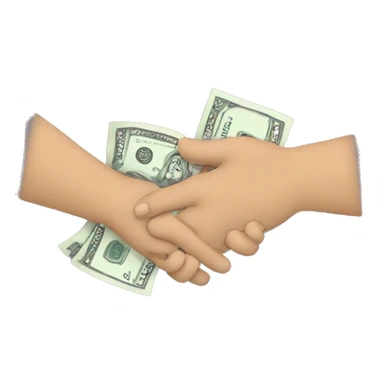 one hand giving money to other hand sticker