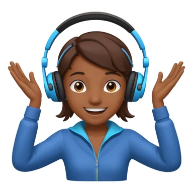 dancing character with headphones sticker