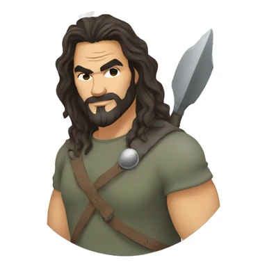 jason mamoa cartoon wearing tee sticker
