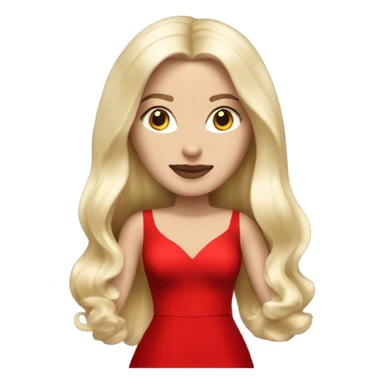 white blonde woman in red dress and high heels long hair Louboutin heels sticker