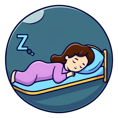 girl sleeping with zzz bubble and snoring sticker
