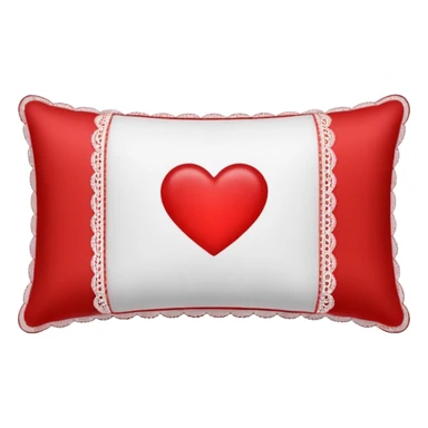 Rectangular happy Valentine’s Day pillow with lace edges sticker