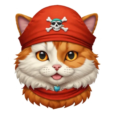 pirate cat with one eye closed with band sticker