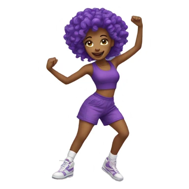 A beautiful girl in purple dances hip-hop sticker
