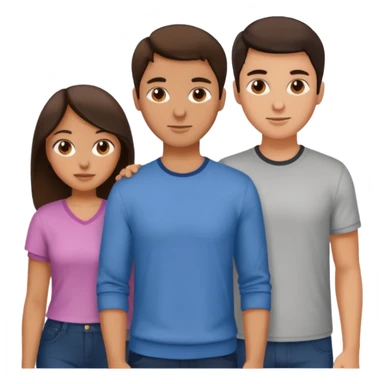 Throuple brunettes 2 girls 1 guy sticker