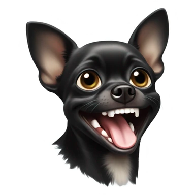 black chihuahua laughing sticker
