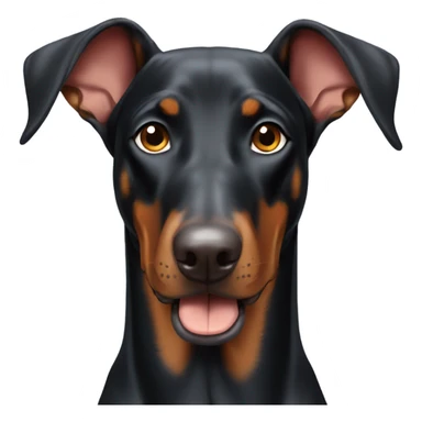 Doberman with floppy ears sticker