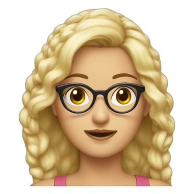 Edilma rubia crespa y con gafas sticker