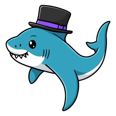shark in a top hat sticker