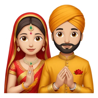 Two hands in a engagement..One hand of groom and one hand of bride. Bride hand - red/yellow saree. groom- light orange punjabi (oonly hands will be visible in the image). Groom's hand is holding a ring.*only the image of hand should be visible* sticker