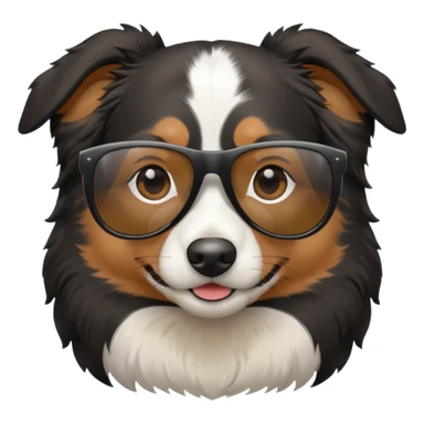 Black and white Aussie wearing sunglasses sticker