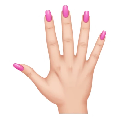 hand with pink nails done with five fingers  sticker