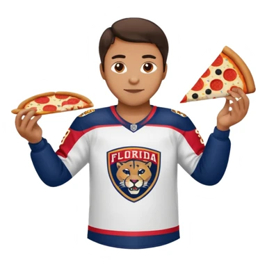 The galaxy with a with a Florida Panthers player
With a taco truck and a pizza truck
 sticker