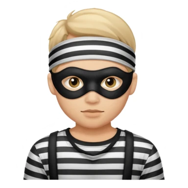 A theif robber emoji,Stripped shirt.eye mask. sticker