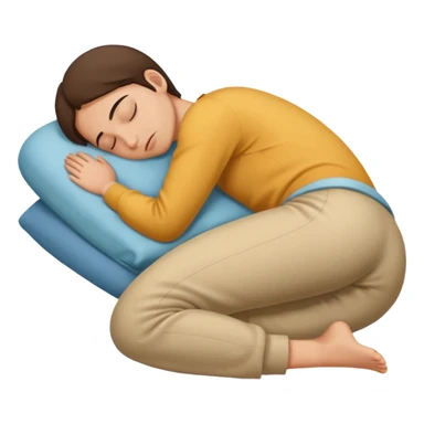 person sleeping face down on their stomach sticker