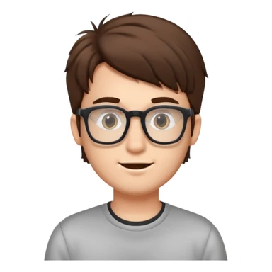 A geek guy with bushy hair and rectangle glasses  sticker