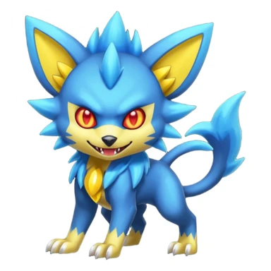 Shiny Colorful Crazy Manic Feral Manectric-Shinx-Luxray-Electrike-Pokémon-Fakémon-fusion sticker