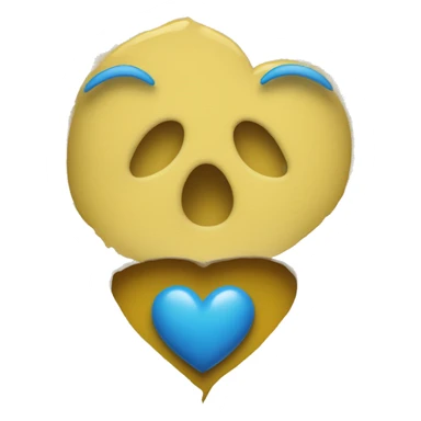 yellow-blue heart on the cover of the book sticker