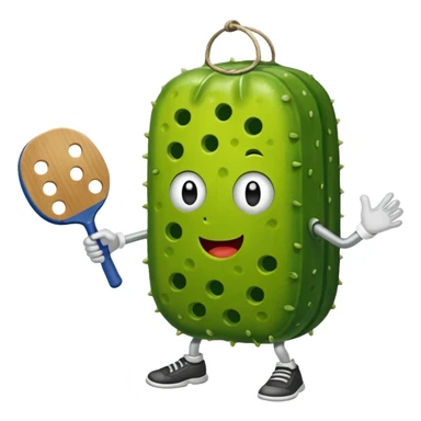pickle playing pickleball sticker