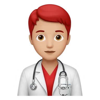doctor with red uniform sticker