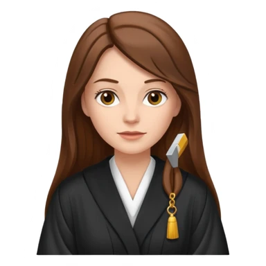 white-women-with-long-brown-hair-lawyer-in-lawyer’s-robe. sticker